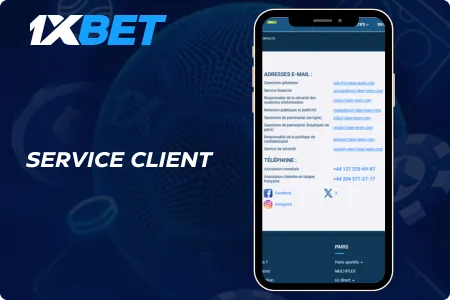 Contactez l'assistance client de 1xBet à tout moment