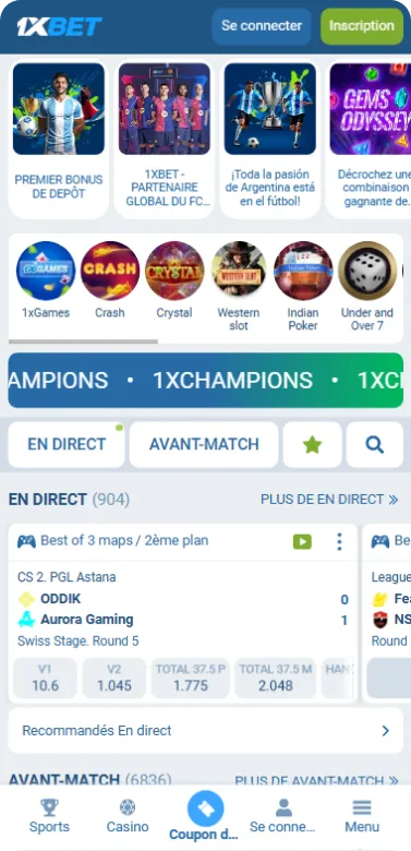 Visiter site 1xBet